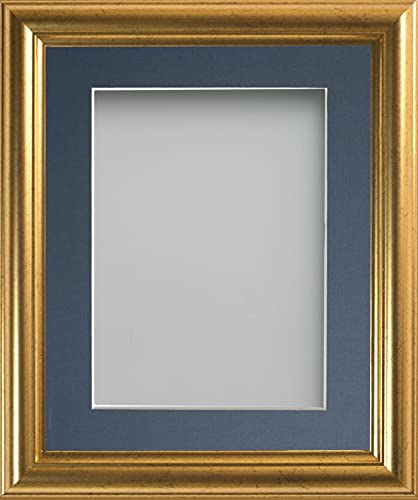 Frame Company Eldridge Bilderrahmen mit blauem Passepartout, 15,2 x 10,2 cm, mit Plexiglas von Frame Company