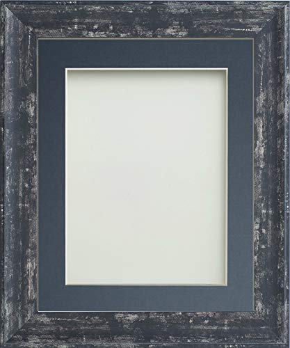 Frame Company Lynton Bilderrahmen mit blauem Passepartout, 20,3 x 15,2 cm, für 15,2 x 10,2 cm, Plexiglas von Frame Company