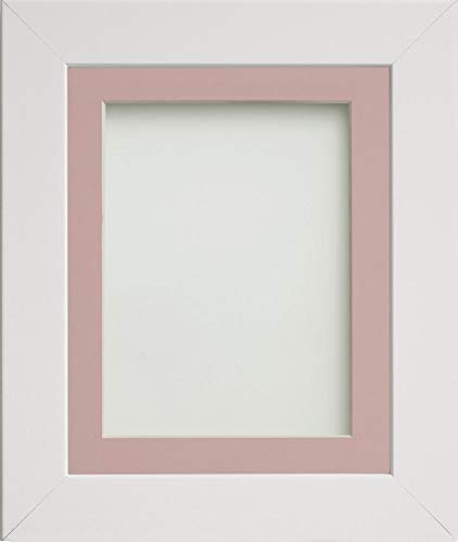 Frame Company Watson Range Bilderrahmen, 30,5 x 25,4 cm, mit rosafarbenem Passepartout, für Bilder 23 x 17,8 cm, verschiedene Größen, Weiß von Frame Company