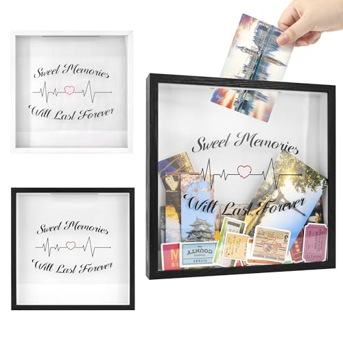 FramePro 30x30 3D Bilderrahmen Schattenbox mit Glasscheibe Ticketstummel Reise Abenteuer Archivbox Reise Liebe Schwarz von FramePro