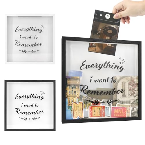 FramePro 30x30 3D Bilderrahmen Schattenbox mit Glasscheibe Ticketstummel Reise Abenteuer Archivbox Reise Stern Schwarz von FramePro