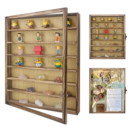 FramePro 3D Bilderrahmen 40x50 Große Schattenbox Vitrine Rahmen mit Glasfenstertür Erinnerungsstücke Medaillen Erinnerungsbox für Andenken - Braun von FramePro