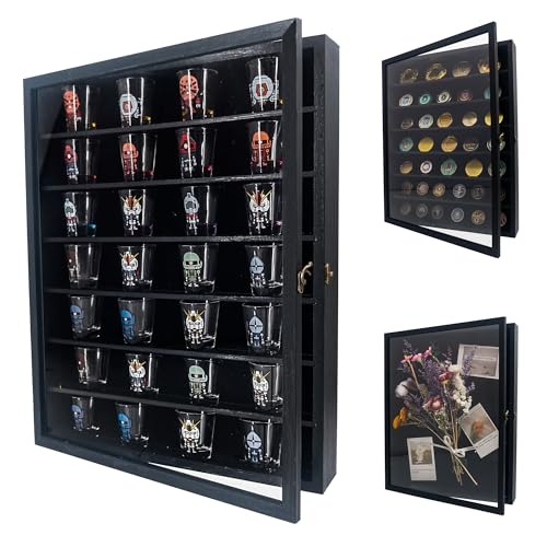 FramePro Shadow Box Frame 16x20 Inch with Removable Shelves Deep Memory Box Display Case for Collectors Keepsake Coins Military Medals Pins Wedding Flowers Black von FramePro