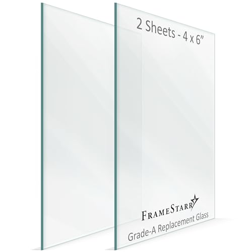 FrameStarr - 10,2 x 15,2 cm Glas - kristallklar, 2 Stück - Ersatzglas für 4 x 6 Bilderrahmen - echte Deckblätter von FrameStarr