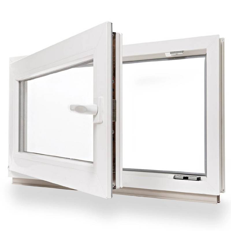 Framelux Kunststofffenster Proline Weiß 2-Fach Verglasung 800 x 700 mm Rechtsanschlag von Framelux