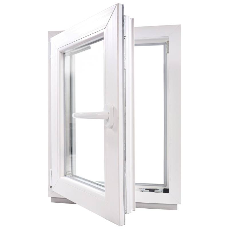 Framelux Kunststofffenster Proline Weiß 3-Fach Verglasung 600 x 1100 mm Rechtsanschlag von Framelux