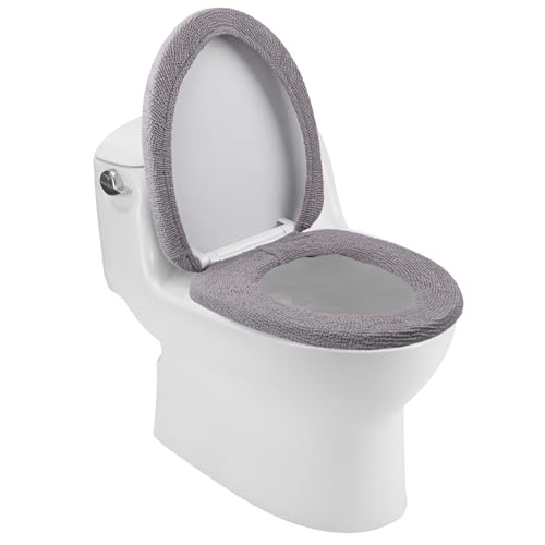 Framendino, Grauer WC-Deckelbezug und WC-Sitzbezüge, Set mit elastischer Unterseite für Badezimmer-Dekor Framendino, Grauer WC-Deckelbezug und WC-Sitzbezüge, Set mit elastischer Unterseite für Badezimmer-Dekor von Framendino