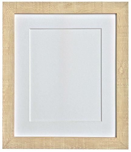 FRAMES BY POST DGRAINLBWITHWHITEMOUNT10875WM Bilderrahmen mit weißem Passepartout, 25,4 x 20,3 cm, für Bildgröße 17,8 x 12,7 cm, Hellbraun, Kunststoff, 10 x 8 Image Size 6 x 4 Inch von FRAMES BY POST