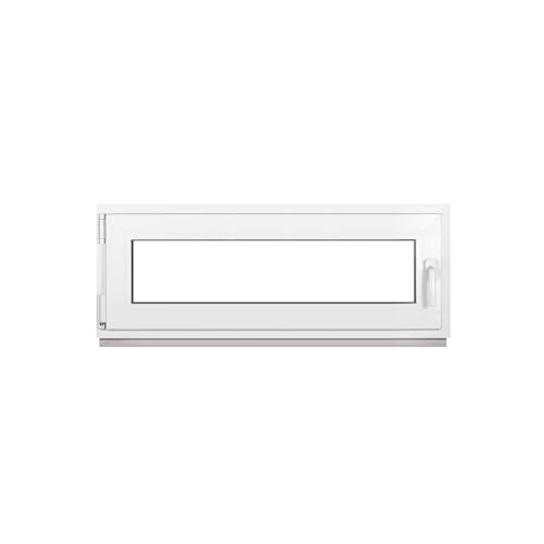 Framex Kellerfenster Fenster Kunststofffenster Weiß Breite x Höhe 115 x 45 cm (1150 x 450 mm) 3-Fach (32 mm) Dreh Kipp DIN Links - Premium von Framex