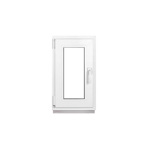 Framex Kellerfenster Fenster Kunststofffenster Weiß Breite x Höhe 40 x 70 cm (400 x 700 mm) 2fach (32 mm) Dreh Kipp DIN Links - Premium - Alle Größen von Framex