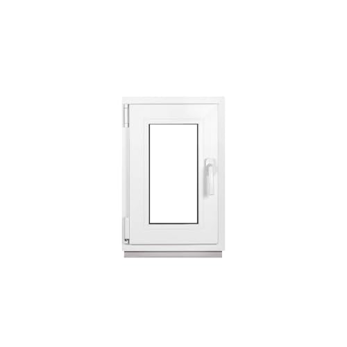Framex Kellerfenster Fenster Kunststofffenster Weiß Breite x Höhe 50 x 70 cm (500 x 700 mm) 2fach (32 mm) Dreh Kipp DIN Links - Premium - Alle Größen von Framex