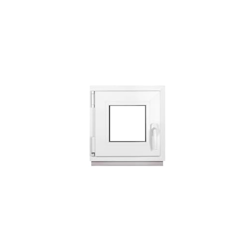 Framex Kellerfenster Fenster Kunststofffenster Weiß Breite x Höhe 60 x 60 cm (600 x 600 mm) 2fach (32 mm) Dreh Kipp DIN Links - Premium - Alle Größen von Framex