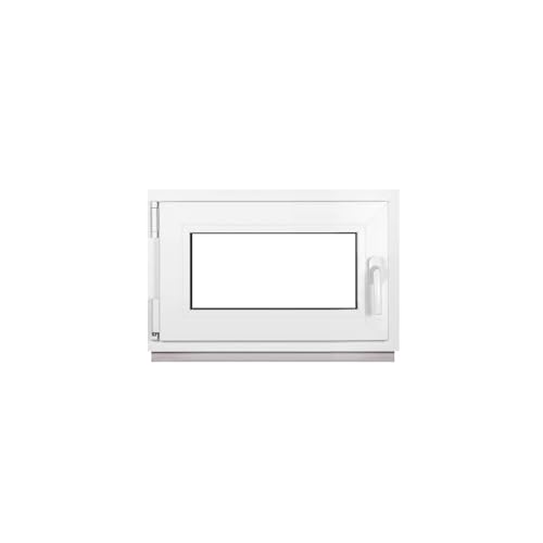 Framex Kellerfenster Fenster Kunststofffenster Weiß Breite x Höhe 70 x 45 cm (700 x 450 mm) 2fach (32 mm) Dreh Kipp DIN Links - Premium - Alle Größen von Framex