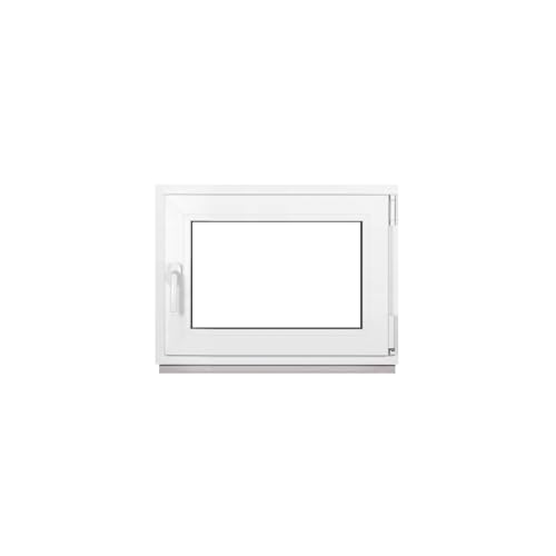 Framex Kellerfenster Fenster Kunststofffenster Weiß Breite x Höhe 75 x 55 cm (750 x 550 mm) 3-Fach (32 mm) Dreh Kipp DIN Links - Premium von Framex