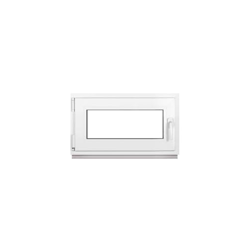 Framex Kellerfenster Fenster Kunststofffenster Weiß Breite x Höhe 85 x 45 cm (850 x 450 mm) 3-Fach (32 mm) Dreh Kipp DIN Links - Premium von Framex