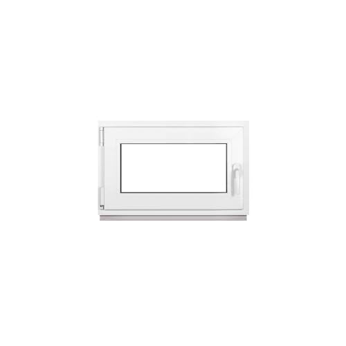 Framex Kellerfenster Fenster Kunststofffenster Weiß Breite x Höhe 85 x 50 cm (850 x 500 mm) 3-Fach (32 mm) Dreh Kipp DIN Links - Premium von Framex