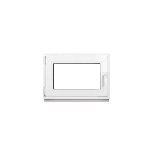 Framex Kellerfenster Fenster Kunststofffenster Weiß Breite x Höhe 85 x 55 cm (850 x 550 mm) 3-Fach (32 mm) Dreh Kipp DIN Links - Premium von Framex