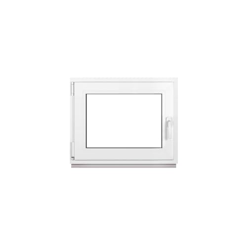 Framex Kellerfenster Fenster Kunststofffenster Weiß Breite x Höhe 85 x 65 cm (850 x 650 mm) 3-Fach (32 mm) Dreh Kipp DIN Links - Premium - Alle Größen von Framex