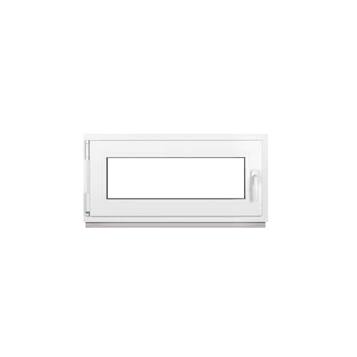 Framex Kellerfenster Fenster Kunststofffenster Weiß Breite x Höhe 95 x 45 cm (950 x 450 mm) 2fach (32 mm) Dreh Kipp DIN Links - Premium - Alle Größen von Framex
