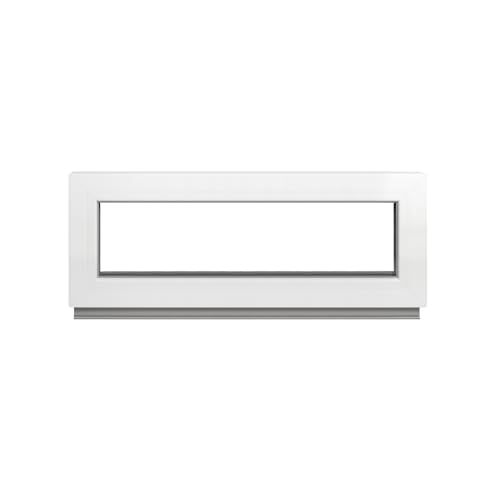 Framex Kellerfenster - Festverglasung (Fib) Weiß 115 x 45 cm 2-fach 32 mm (4/24/4) Fenster/Gartenhaus Fenster/Kunststofffenster Breite x Höhe 1150 x 450 mm von Framex