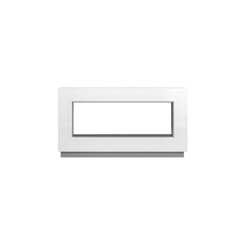 Framex Kellerfenster - Festverglasung (Fib) Weiß 95 x 55 cm 2-fach 32 mm (4/24/4) Fenster/Gartenhaus Fenster/Kunststofffenster Breite x Höhe 950 x 550 mm von Framex