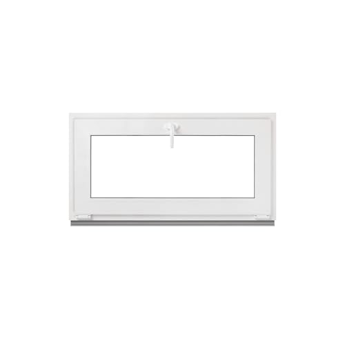 Framex Kellerfenster - Kippfenster Weiß 105 x 55 cm 2-fach 32 mm (4/24/4) Fenster Kunststofffenster Breite x Höhe (1050 x 550 mm) Funktion Kipp Fenster von Framex