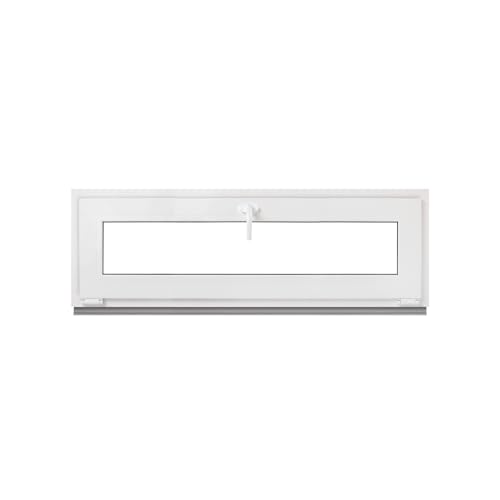 Framex Kellerfenster - Kippfenster Weiß 115 x 40 cm 2-fach 32 mm (4/24/4) Fenster Kunststofffenster Breite x Höhe (1150 x 400 mm) Funktion Kipp Fenster von Framex