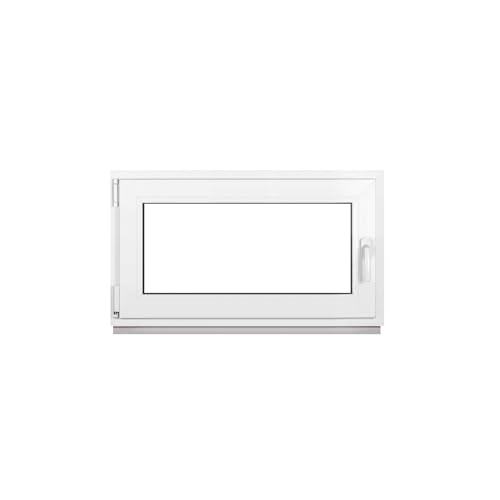 Framex Premium Kunststofffenster Breite x Höhe: (110 x 55 cm) | 7-Kammer-Profil | 80 mm Bautiefe | 50 mm 3-fach Verglasung | Dreh-Kipp | DIN Links von Framex