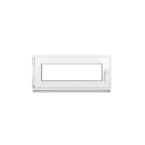 Framex Premium Kunststofffenster Breite x Höhe: (115 x 50 cm) | 7-Kammer-Profil | 80 mm Bautiefe | 50 mm 3-fach Verglasung | Dreh-Kipp | DIN Links von Framex