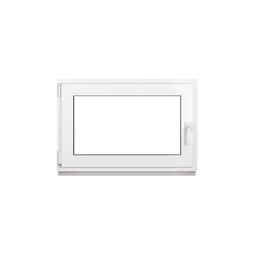 Framex Premium Kunststofffenster Breite x Höhe: (120 x 75 cm) | 7-Kammer-Profil | 80 mm Bautiefe | 50 mm 3-fach Verglasung | Dreh-Kipp | DIN Links von Framex