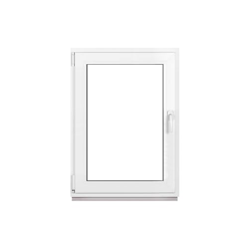 Framex Premium Kunststofffenster Breite x Höhe: (75 x 110 cm) | 7-Kammer-Profil | 80 mm Bautiefe | 50 mm 3-fach Verglasung | Dreh-Kipp | DIN Links von Framex