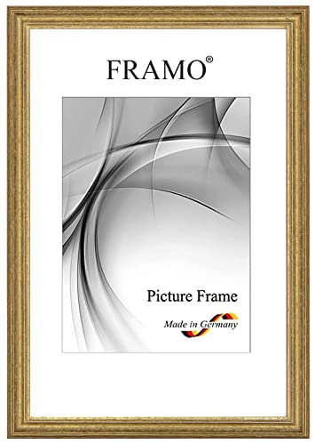 FRAMO Barock Bilderrahmen 100 x 100 cm aus Massivholz quadratisch | Alt-Gold | Farbe/Größe wählbar | Retro Vintage Antik Rahmen N°086 von FRAMO