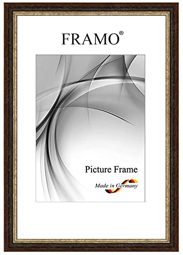 FRAMO Barock Bilderrahmen 12 x 17 cm aus Massivholz | Alt-Schwarz Silber | Farbe/Größe wählbar | Retro Vintage Antik Rahmen N°087 von FRAMO
