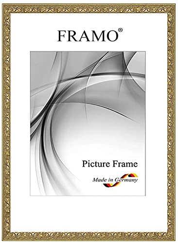 Framo Barock Bilderrahmen 20 x 30 cm aus Massivholz | Alt-Gold | Farbe/Größe wählbar | Retro Vintage Antik Rahmen N°109 von Framo