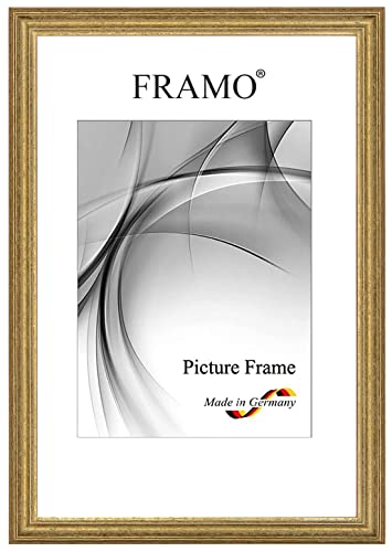 FRAMO Barock Bilderrahmen 45 x 60 cm aus Massivholz | Alt-Gold | Farbe/Größe wählbar | Retro Vintage Antik Rahmen N°086 von FRAMO