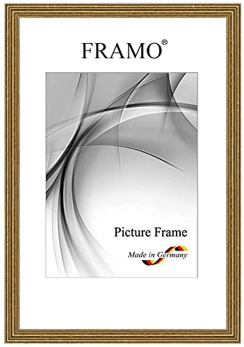 Framo Barock Bilderrahmen Barock Antik 19 x 27 cm aus Massivholz | Alt-Gold | Farbe/Größe wählbar | Retro Vintage Antik Rahmen N°089 von Framo