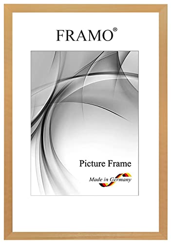 FRAMO Holz Bilderrahmen 36 x 48 cm aus Massivholz | Gold | Außenkante in Schwarz | Farbe/Größe wählbar | Rahmen für Poster | Puzzle | Foto collage N°052 von FRAMO