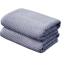 framsohn frottier Badetücher "Ocean Bio Duschtücher", (2 St., 2er Set Badetücher 75 x 150 cm), hergestellt in Österreich, mit Kordel, gedrehter Bauschzwirn von Framsohn Frottier