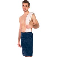 framsohn frottier Sarong "Saunakilt Herren", hergestellt in Österreich, Dehnbund & Druckknöpfe variabel verstellbar von Framsohn Frottier