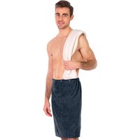 framsohn frottier Sarong "Saunakilt Herren", hergestellt in Österreich, Dehnbund & Druckknöpfe variabel verstellbar von Framsohn Frottier