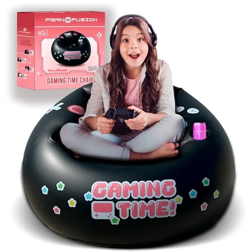 FranFusion Aufblasbarer Gaming-Stuhl für Kinder und Jugendliche, mit Getränkehaltern und Seitentasche, rosa – dieser Air-Sitzsack-Spielstuhl ist das perfekte Möbelstück für Gamer-Zimmer-Dekor FranFusion Aufblasbarer Gaming-Stuhl für Kinder und Jugendliche, mit Getränkehaltern und Seitentasche, rosa – dieser Air-Sitzsack-Spielstuhl ist das perfekte Möbelstück für Gamer-Zimmer-Dekor von FranFusion