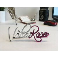Individuelle Schreibtisch Name & Business Logo Design | Friseursalon Schilder, Laser Geschnittene Kalligraphie, Bürodekor Oder Personalisierte von FranJohnsonHouse