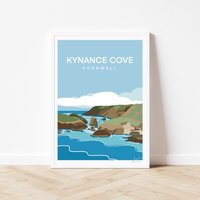 Kynance Cove Cornwall Kunstdruck | Reise Poster Seaside Beach Travel Print Home Wand Dekor Kunst Von Francesca Creates von FrancescaCreatesUK