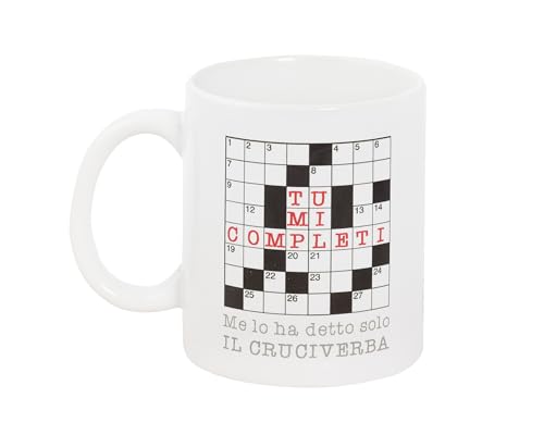 O.P.S. - Personalisierte Keramiktasse mit lustigen Sprüchen und ansprechendem Design, geeignet für Backofen, Mikrowelle, Spülmaschine, Fassungsvermögen 350 ml, Format 10 H x 8 x 8 cm - Cruciverb von Franco Cosimo Panini