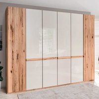 Design Kleiderschrank in Beige Glas beschichtet Astkernbuche von Franco Möbel