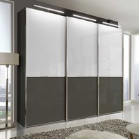Design Schwebetürenschrank in Braun und Weiß 280 cm breit von Franco Möbel