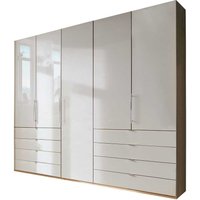 Falttüren Schlafzimmerkleiderschrank in Beige und Eiche Bianco Made in Germany von Franco Möbel