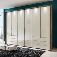 Flattürenschrank in Creme Glas von Franco Möbel