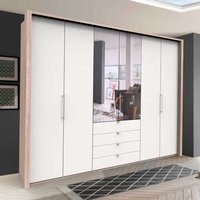 Gleittüren Schlafzimmerschrank mit vier Schubladen und Spiegel modern von Franco Möbel