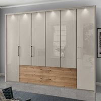 Kleiderschrank Glasfront in Beige zwei Schubladen von Franco Möbel